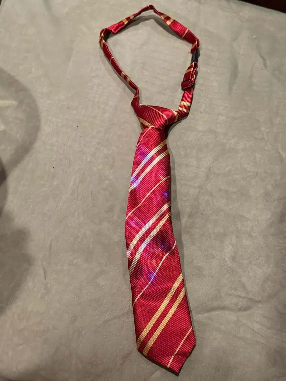 BYHTTKIGM Light-Up Magic Cosplay Necktie Red and Gold Striped Costume Tie